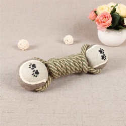 Dog Cotton Rope Ball Toys Barbells Rope Knots Color Dumbbell Molars