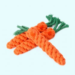 Dog toys Hand-woven carrot cotton rope Teddy toy Pet molar cleaning teeth bite-resistant rope knot toy
